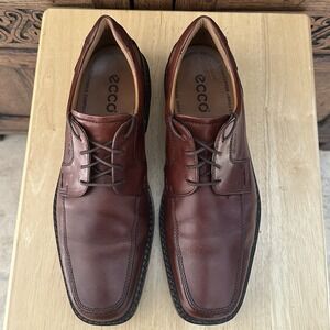 ECCO Oxford Shoes Men's Size 13/13.5 US 47 EU Leather Brown Lace Up Dress Office